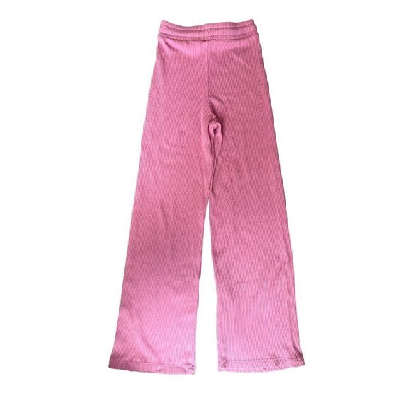 Zara High Waisted Wide Leg Size S Mini Flare Pink Drawstring Lounge Pants - Picture 4 of 5